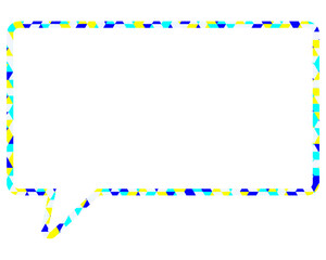 ステンドグラス風吹き出し　三角形模様　四角形