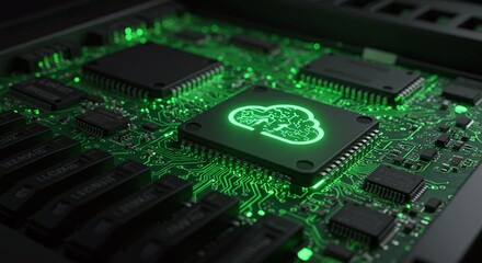 Fototapeta premium Cloud Computing on Circuit Board