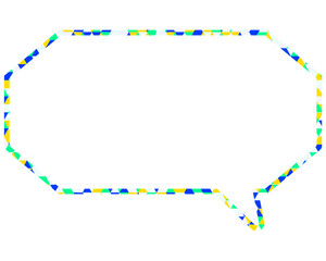 ステンドグラス風吹き出し　三角形模様　細長い八角形