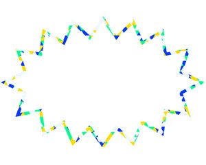 ステンドグラス風吹き出し　三角形模様　細長いギザギザした形