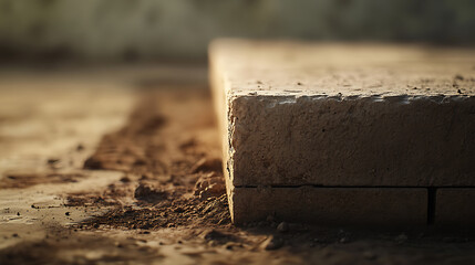 Close-up of a Brick on a Dusty Surface