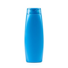 Isolated Blue Plastic Bottle for Shampoo or Shower Gel on White