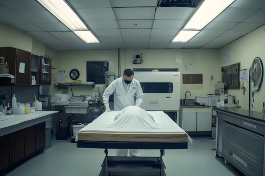 The process is silent, orderly with every injection, every stitch, carried out by the embalmer with full concentration and empathy. Here, between the stiff body and the departed soul, humanity lives