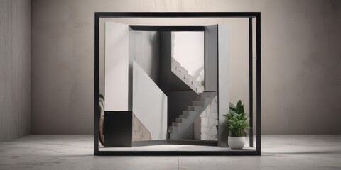 Stylish geometric photo collage with image and frame slots  Clean, minimalist design ,  simple,  placeholder