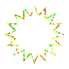 ステンドグラス風吹き出し　三角形模様　ギザギザした形