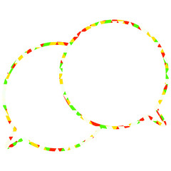 Naklejka premium ステンドグラス風吹き出し 三角形模様 重なる会話