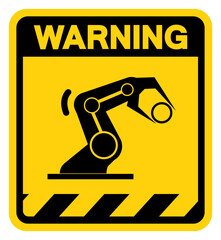 Robot Warning Sign, Vector Illustration, Isolate On White Background Label. EPS10
