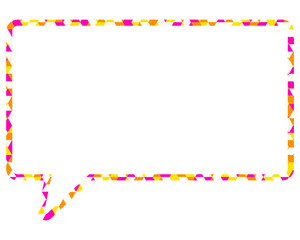 ステンドグラス風吹き出し　三角形模様　四角形