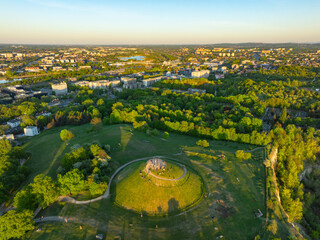 Kopiec Krakusa z lotu ptaka, Kraków, Polska