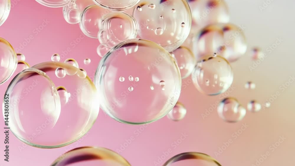 Poster bubbles dance in a soft glow, creating a whimsical atmosphere of wonder and joy in a dreamlike setti