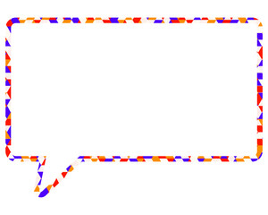 ステンドグラス風吹き出し　三角形模様　四角形