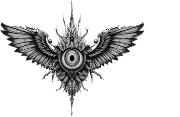 Obraz premium Tattoo Vector, Winged Eye, Seraphim Style