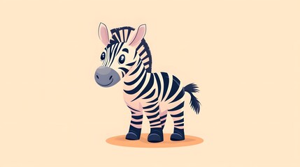 Zebra in cartoon, doodle style. Isolated 2d vector illustration in logo, icon style