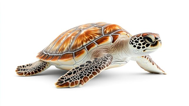 A vibrant sea turtle with intricate shell patterns perfect for nature and wildlife themes