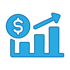 Obraz premium blue profit dolar icon