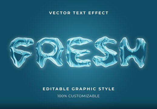 Blue Crystal Clear Water Font Wet Glass Text Effect