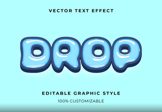 Glossy Bubble Drop Text Effect