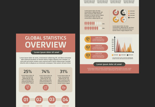 Brown And Beige Global Statistics Report Infographic