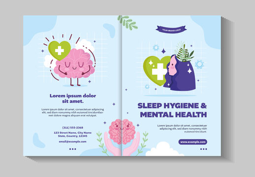 Blue And Violet Sleep Hygiene Mental Health Brochure