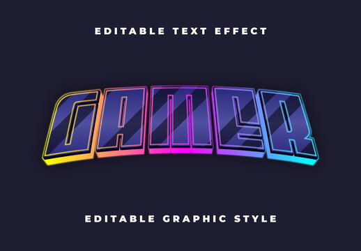 Purple And Blue Game Font Gradient Outlined Text Effect