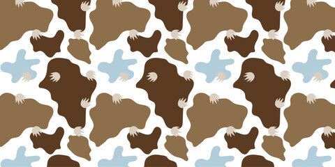 Obraz premium crocodile footprints with abstract liquid shapes seamless pattern. animal footprints background for textile, fabric, wallpaper and wrapping