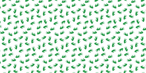 gorilla footprints scatter seamless pattern. animal footprints background for textile, fabric, wallpaper and wrapping © Zeronineee