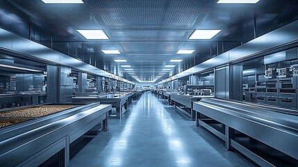 Fototapeta premium Futuristic industrial conveyor high resolution picture