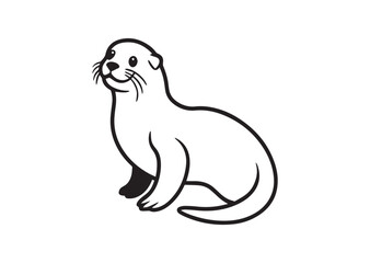 Sea Otter icon, Sea Otter silhouette Vector
