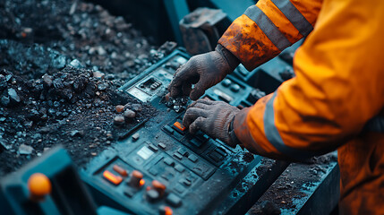 Worker Operating Heavy Machinery Controls