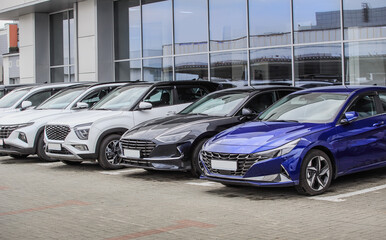 Cars For Sale Stock Lot Row. Car