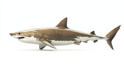 Naklejka premium A large marine predator with a streamlined body sharp teeth and distinctive dorsal fin isola