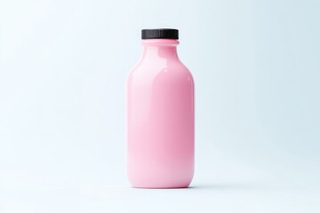 Pink beverage bottle mockup
