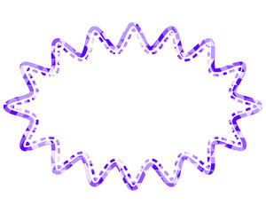 ステンドグラス風吹き出し　三角形模様　細長い丸みのあるギザギザした形