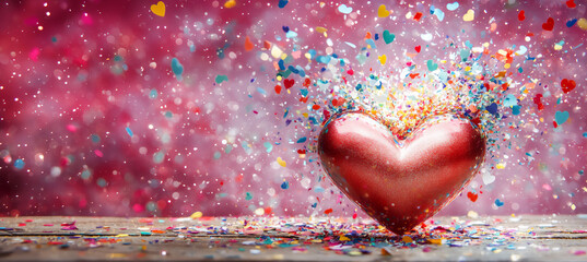 exploding heart gift confetti