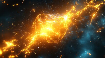 Yellow cyan black immersive abstract scene tailored for tech demo reels and AI themed promotional visuals in futuristic UX design