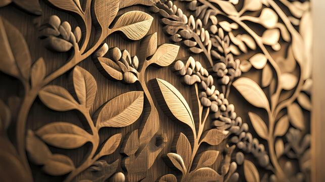 Automated cnc router cutting patterns into a wooden panel. [Mechanical Forests] | Magnetic Leaves | polarized flora. Illustration