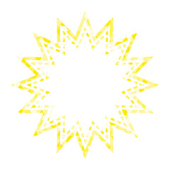 ステンドグラス風吹き出し　三角形模様　ギザギザした形