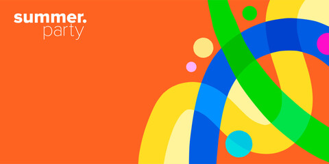 creative concept of summer cover, card, backgrounds or poster style. Colorful abstract shape and line design