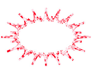 ステンドグラス風吹き出し　三角形模様　細長いギザギザした形