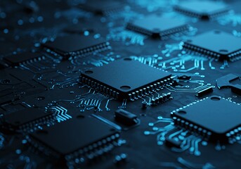 Digital Circuit Board Close-Up