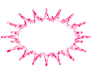 ステンドグラス風吹き出し　三角形模様　細長いギザギザした形