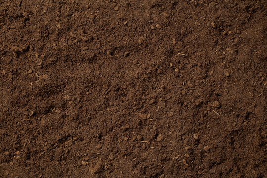 Close up of natural soil texture for gardening and farming
