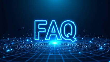 Fototapeta premium Futuristic faq digital illustration