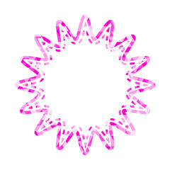 ステンドグラス風吹き出し　三角形模様　丸みのあるギザギザした形