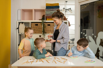 Inspiring Children's Art Lesson in a Creative Classroom
