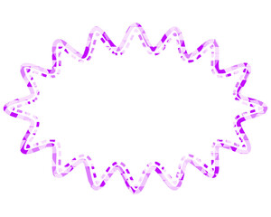 ステンドグラス風吹き出し　三角形模様　細長い丸みのあるギザギザした形