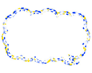 ステンドグラス風吹き出し　三角形模様　細長い雲形