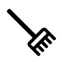 Vector graphic of a rake tool for gardening and yard work icon for landscaping and cleanup needs