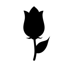 Download black rose vector silhouette illustration of blooming flower for design and decoration use