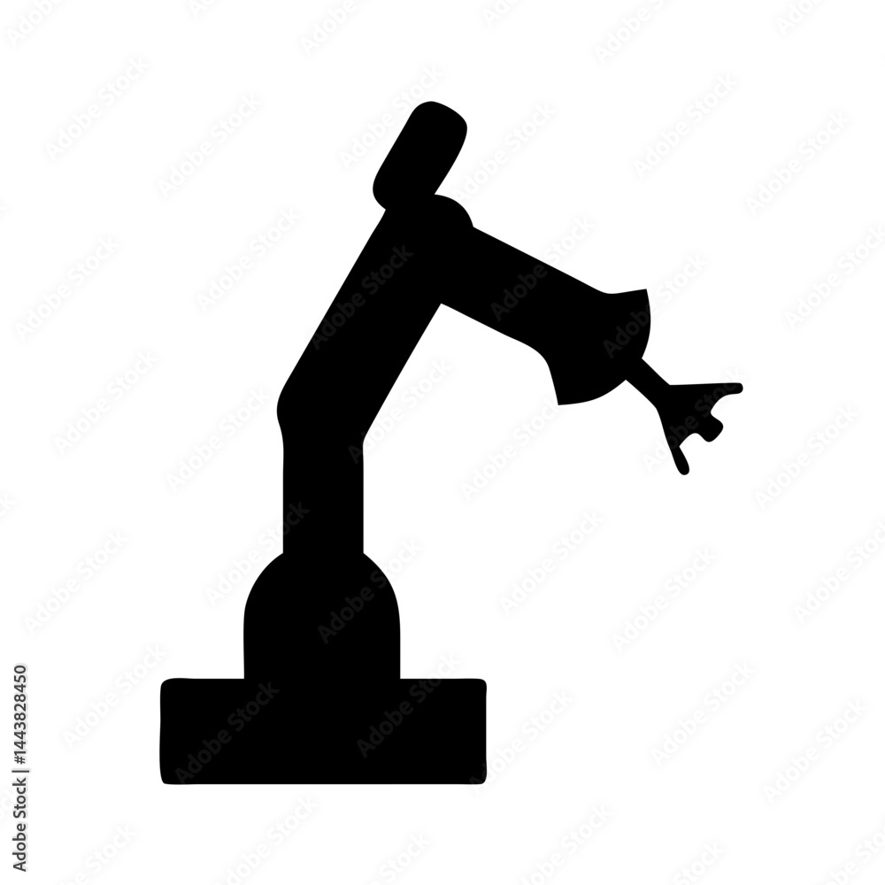 Poster robotic arm vector illustration for automated manufacturing industrial automation and robotics desig